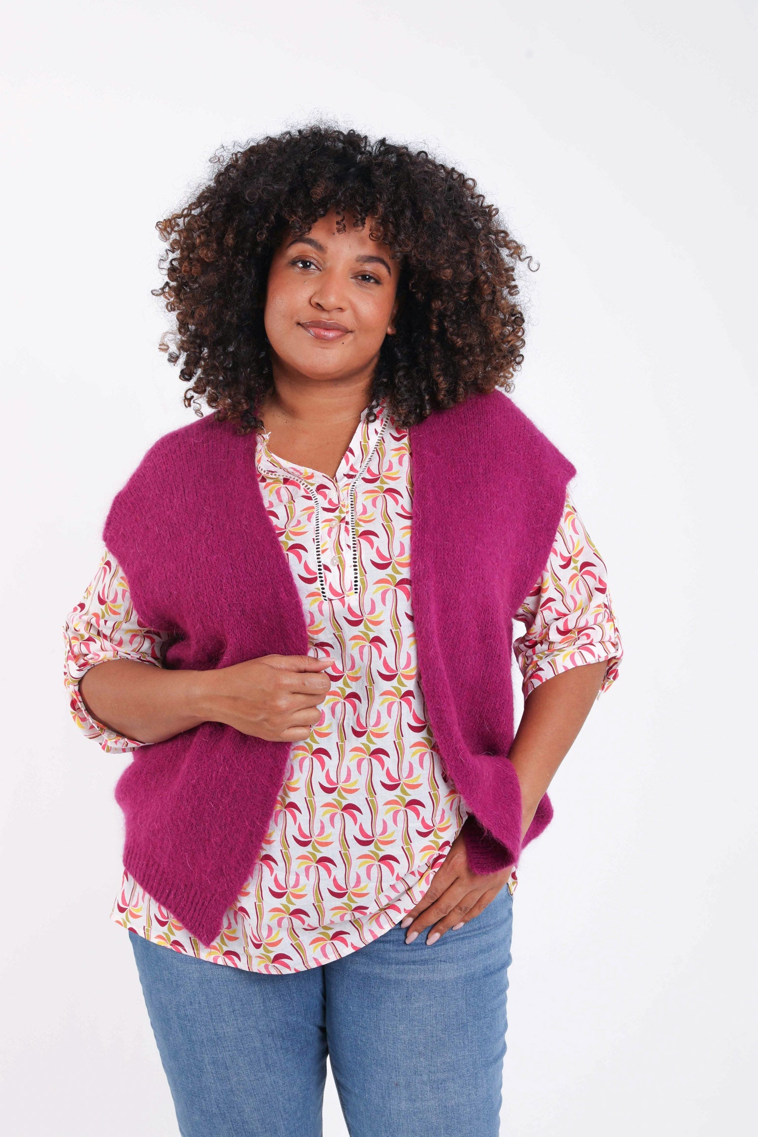 Effen mouwloos gilet