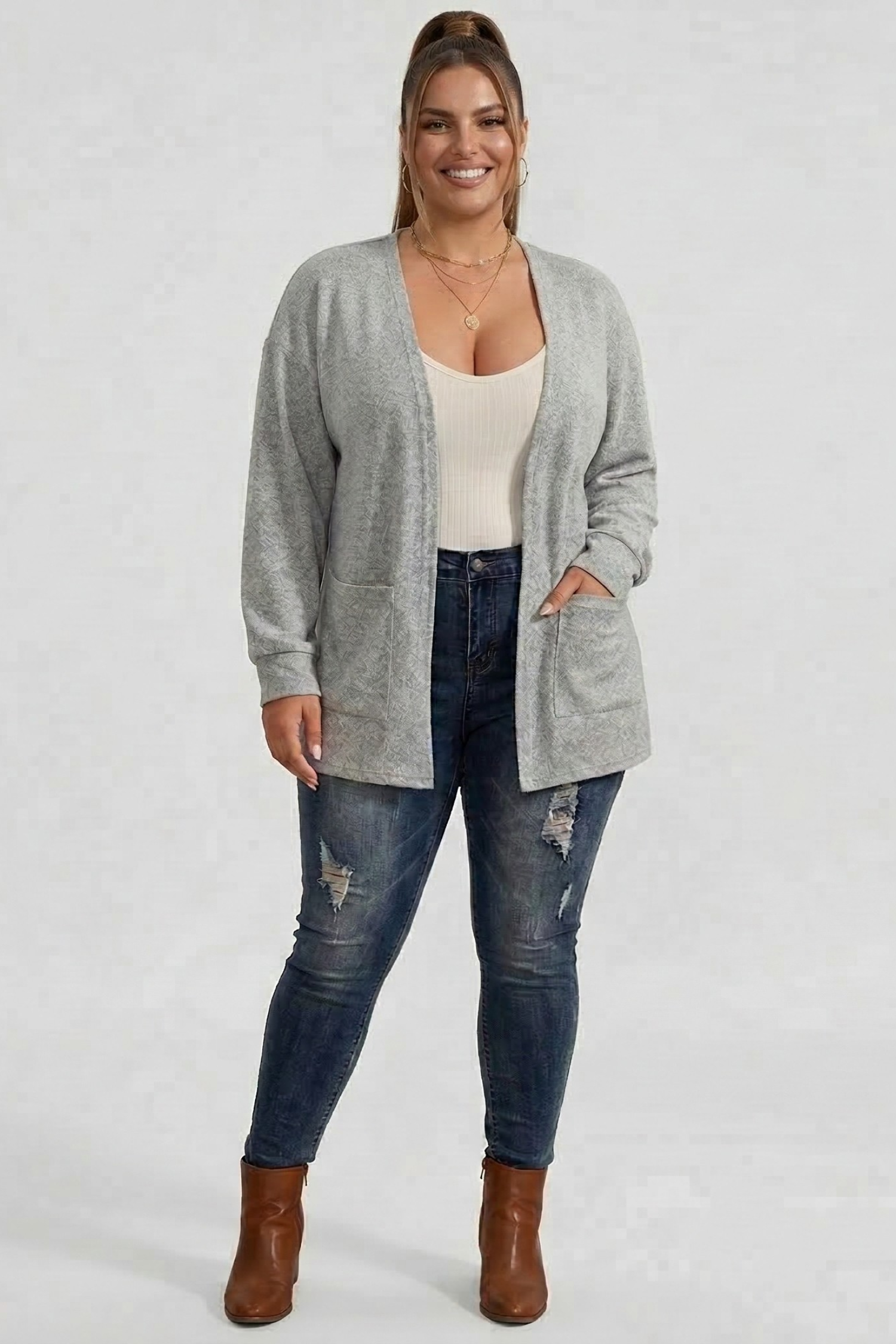 Resa | Lange cardigan met zakken