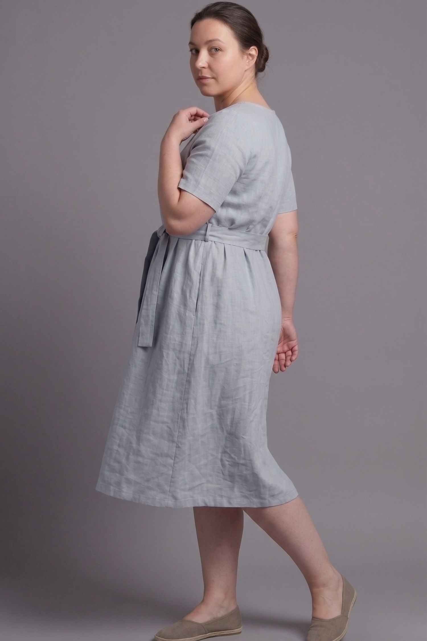 Aya | midi-jurk met strikceintuur