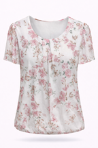 T-shirt van mesh met bloemenprint
