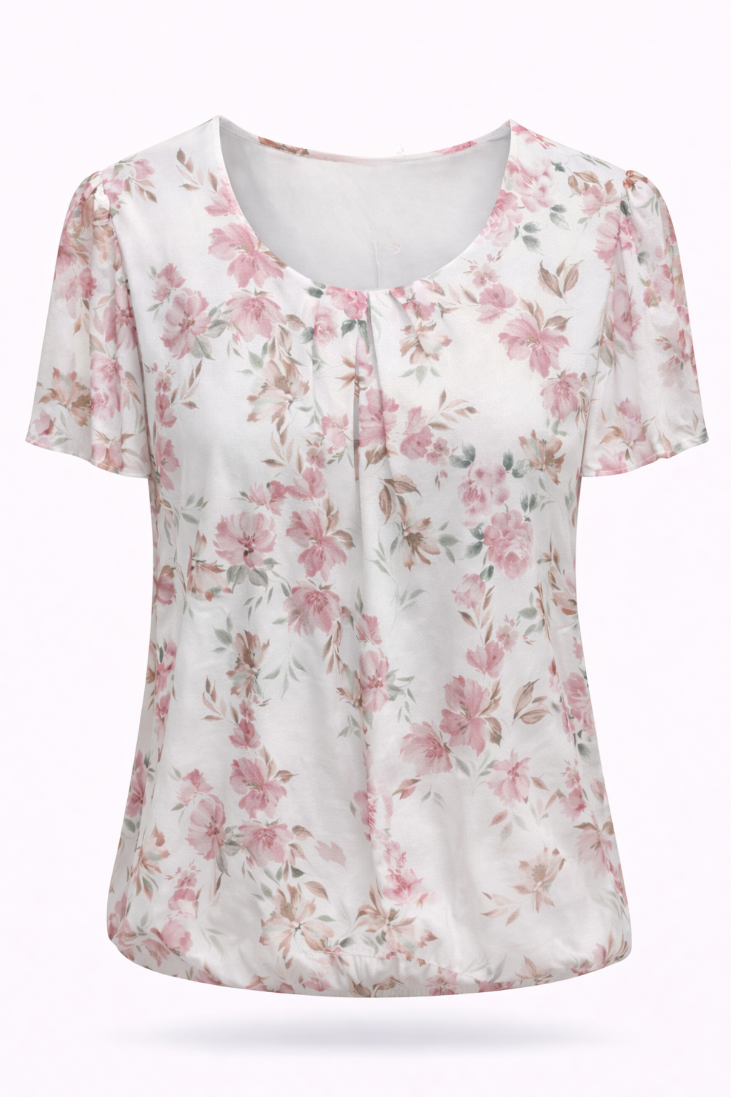T-shirt van mesh met bloemenprint