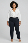 Luxo| Effen blouse met ruches