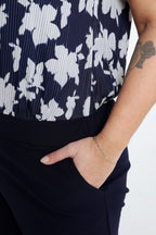 Tweedelige jumpsuit met bloemenprint en lurex