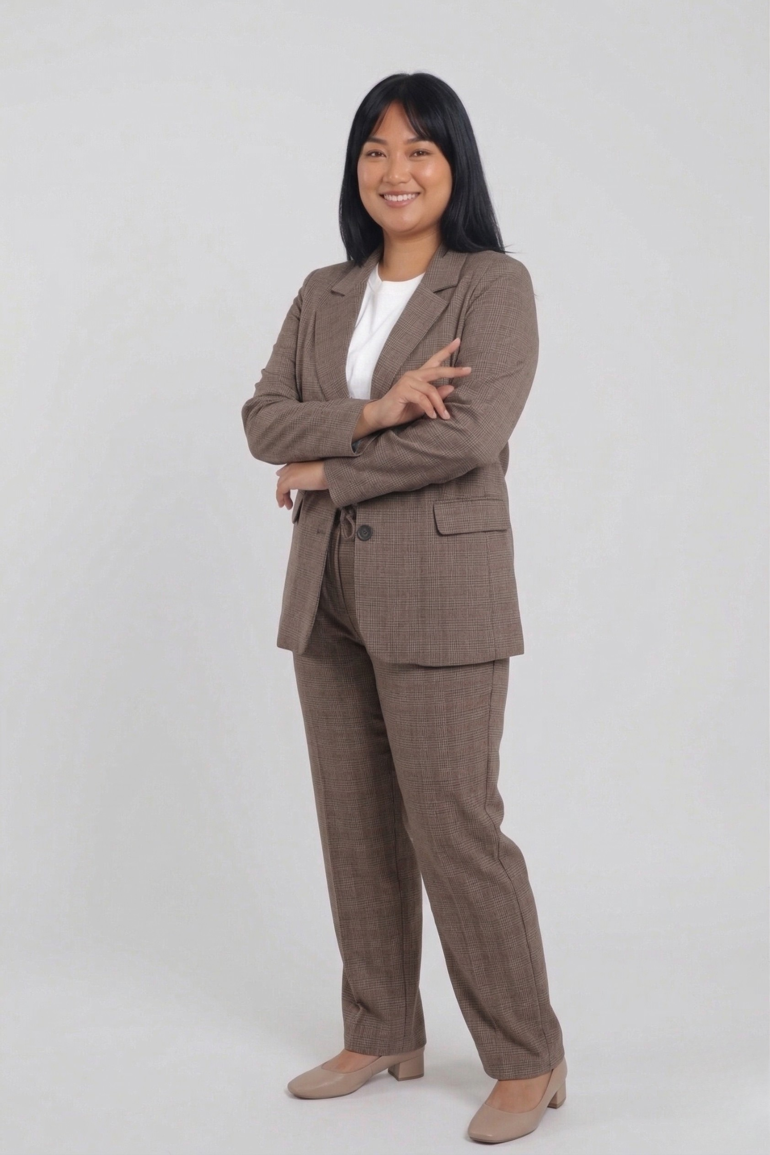 Geruite blazer met lurex