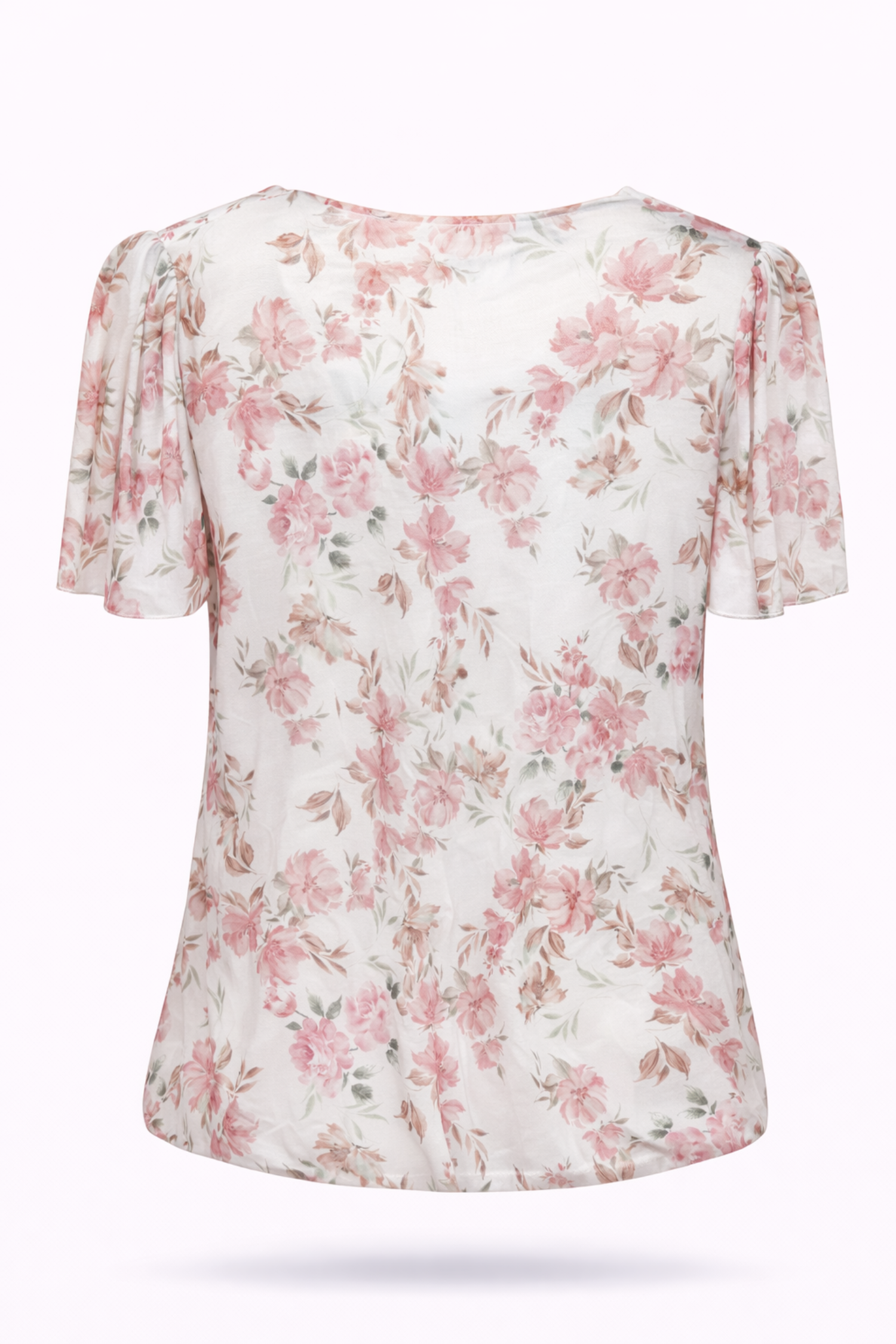T-shirt van mesh met bloemenprint