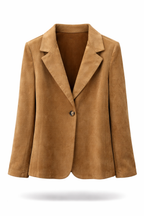 Effen blazer met suède-effect