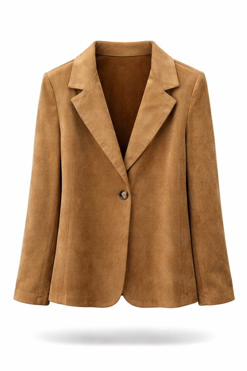 Effen blazer met suède-effect