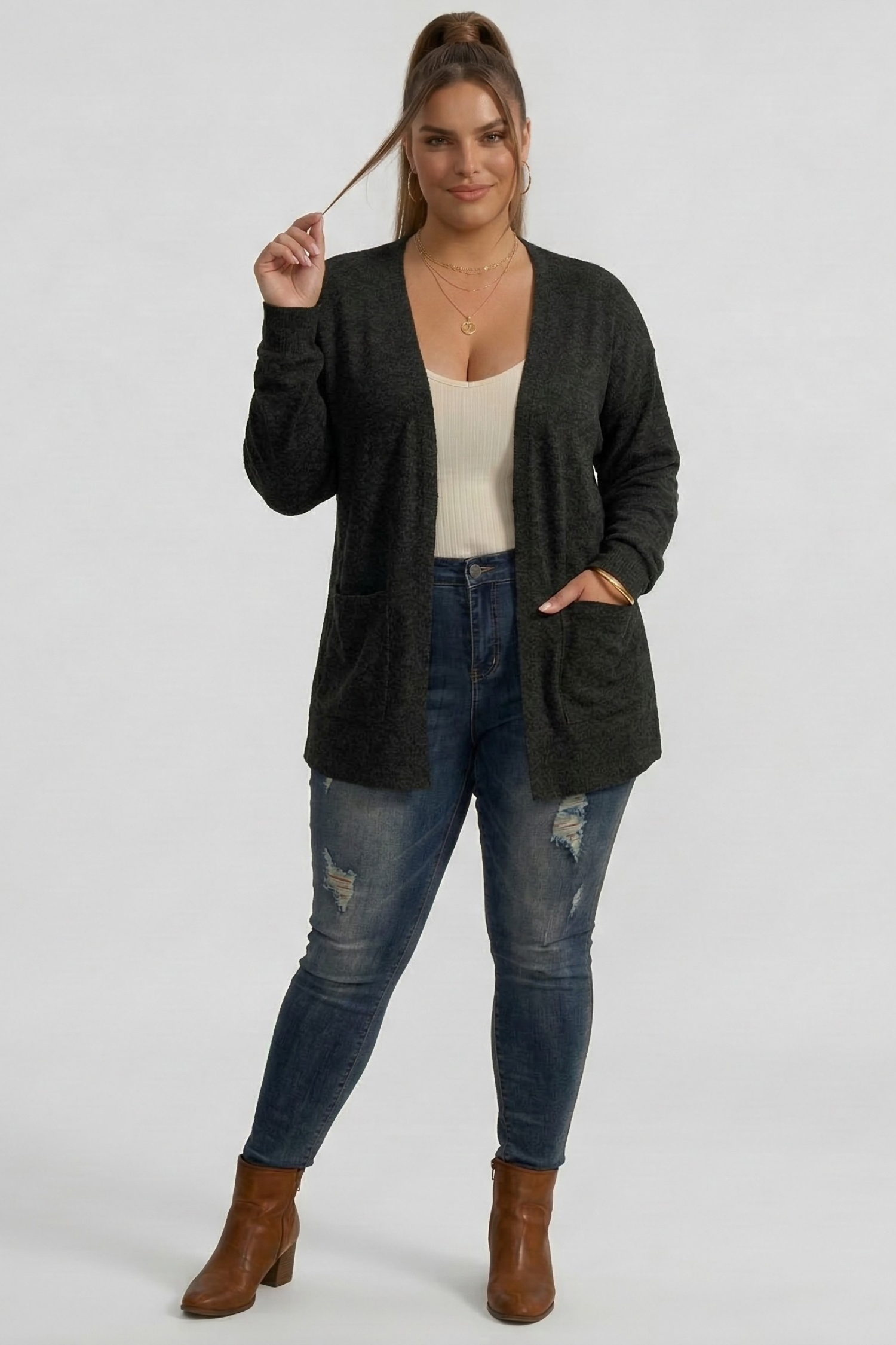 Resa | Lange cardigan met zakken