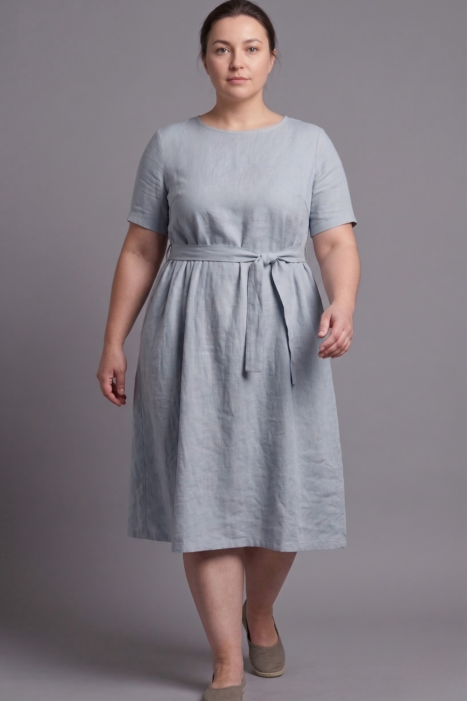 Aya | midi-jurk met strikceintuur