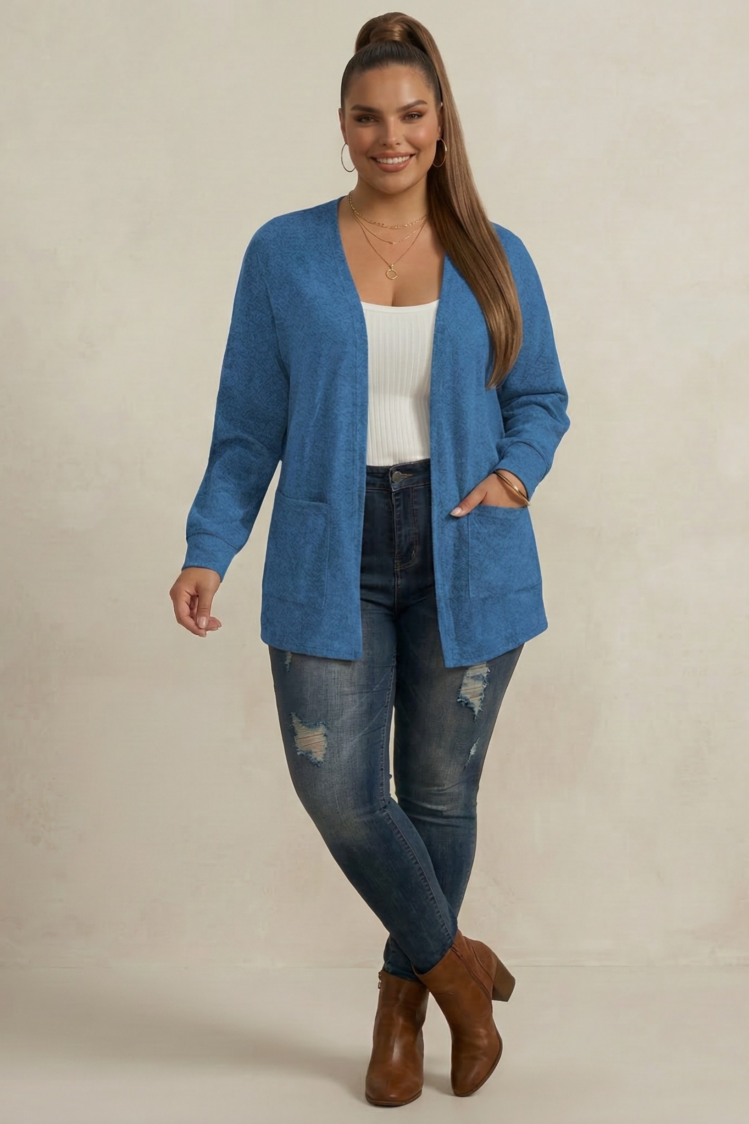 Resa | Lange cardigan met zakken
