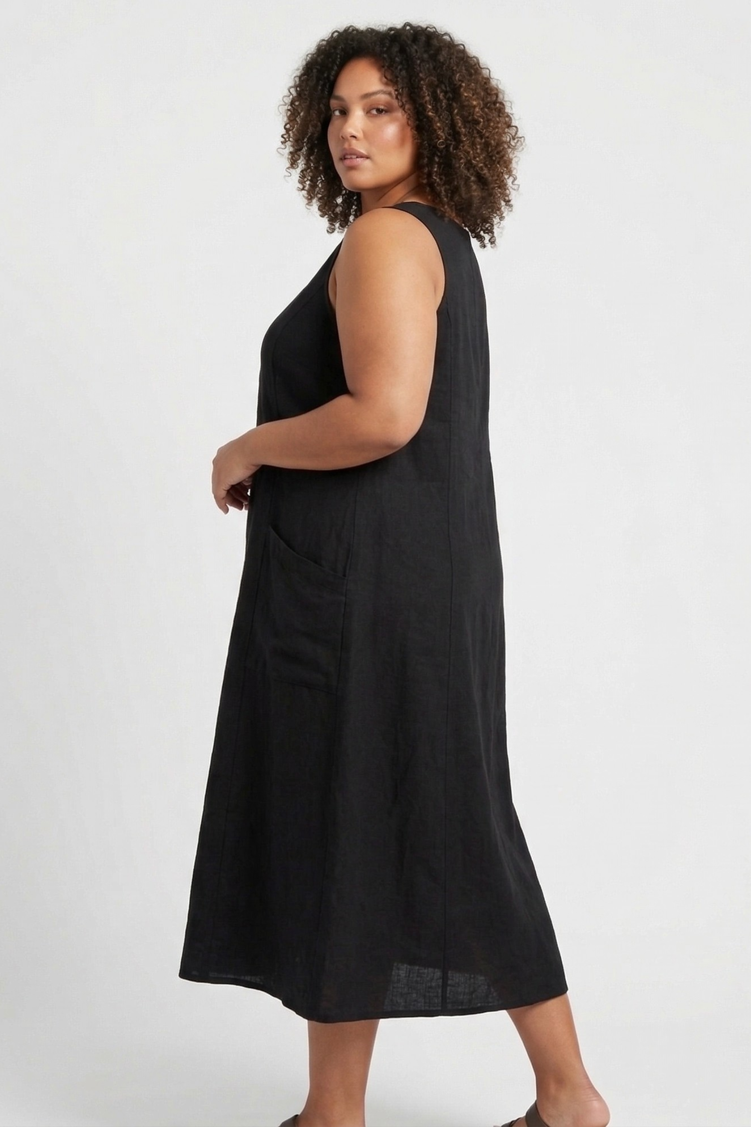 Elara | Elegante midi jurk met zakken