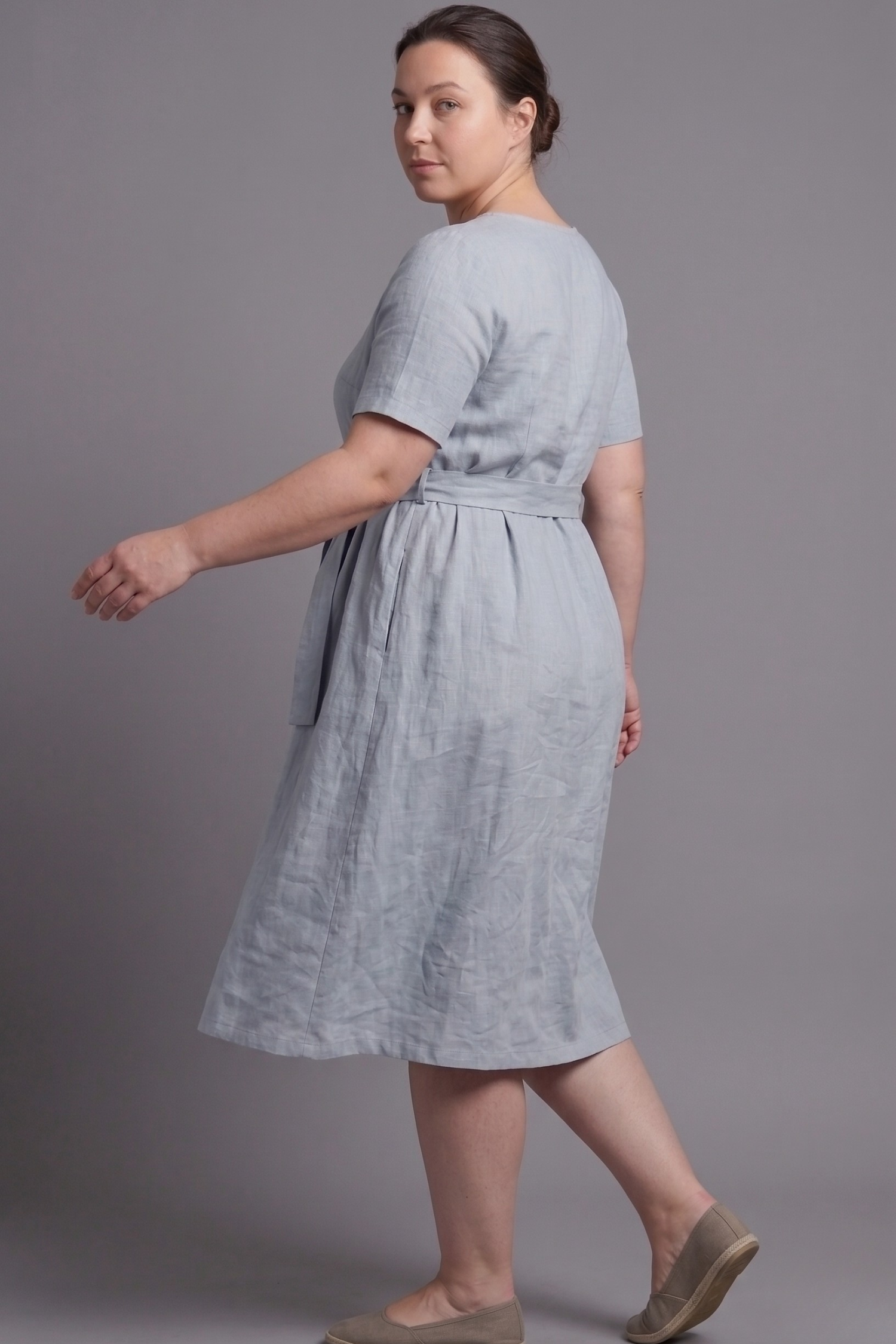 Aya | midi-jurk met strikceintuur