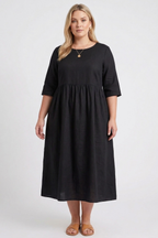 Lina | Losvallende midi jurk