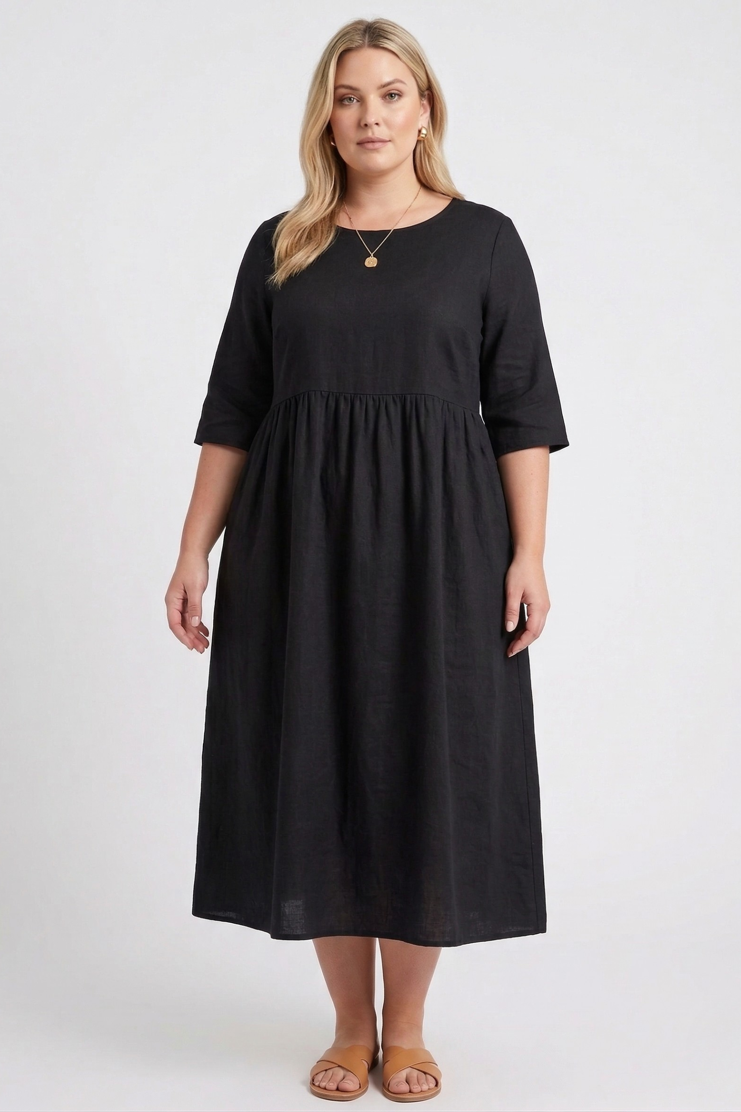 Lina | Losvallende midi jurk