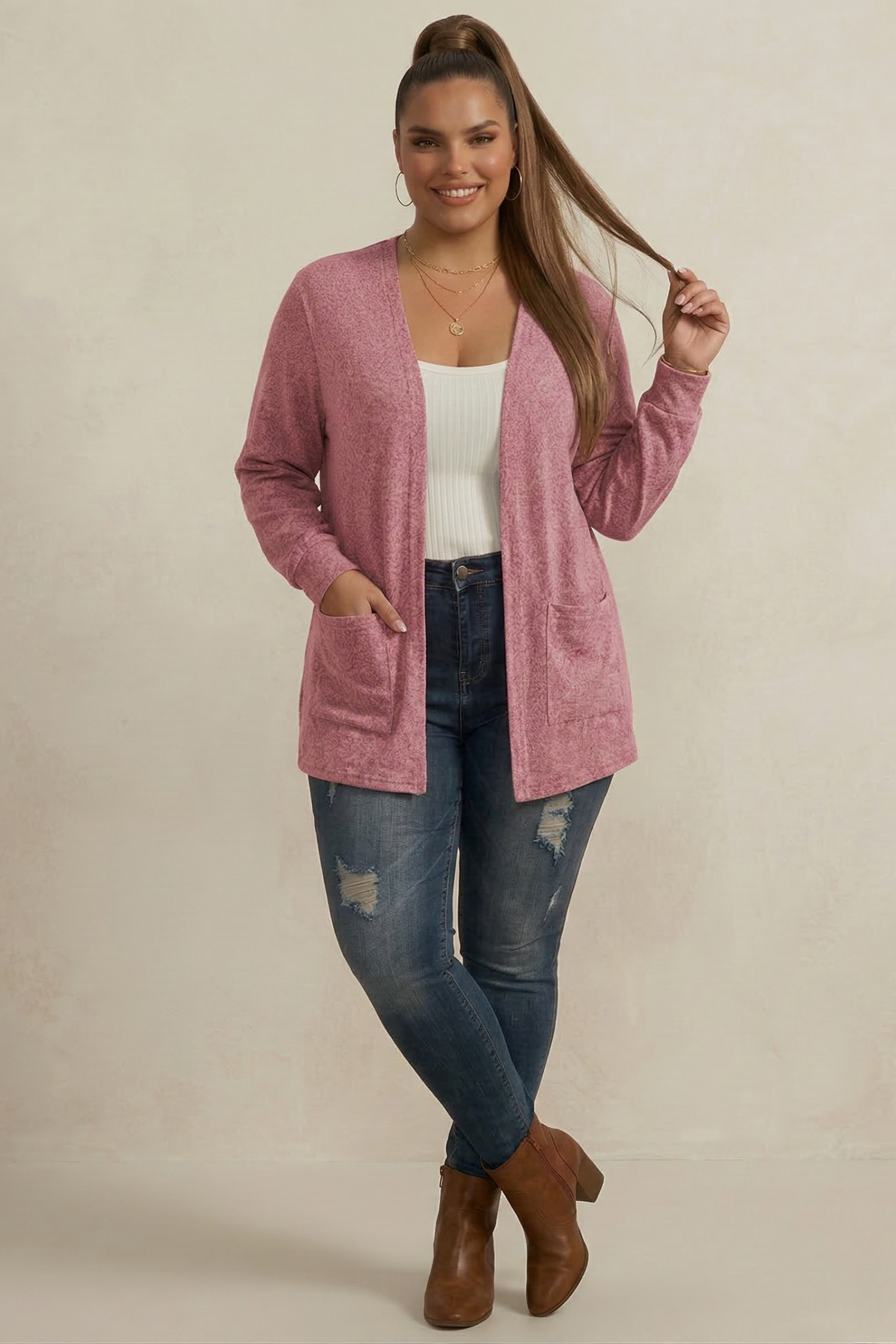 Resa | Lange cardigan met zakken