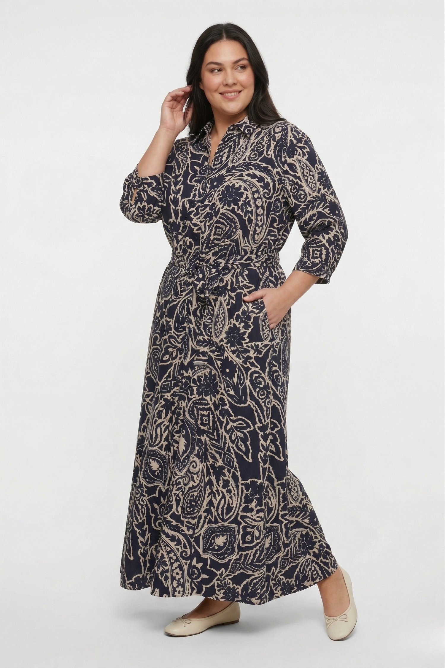 Blousejurk van viscose met paisleyprint