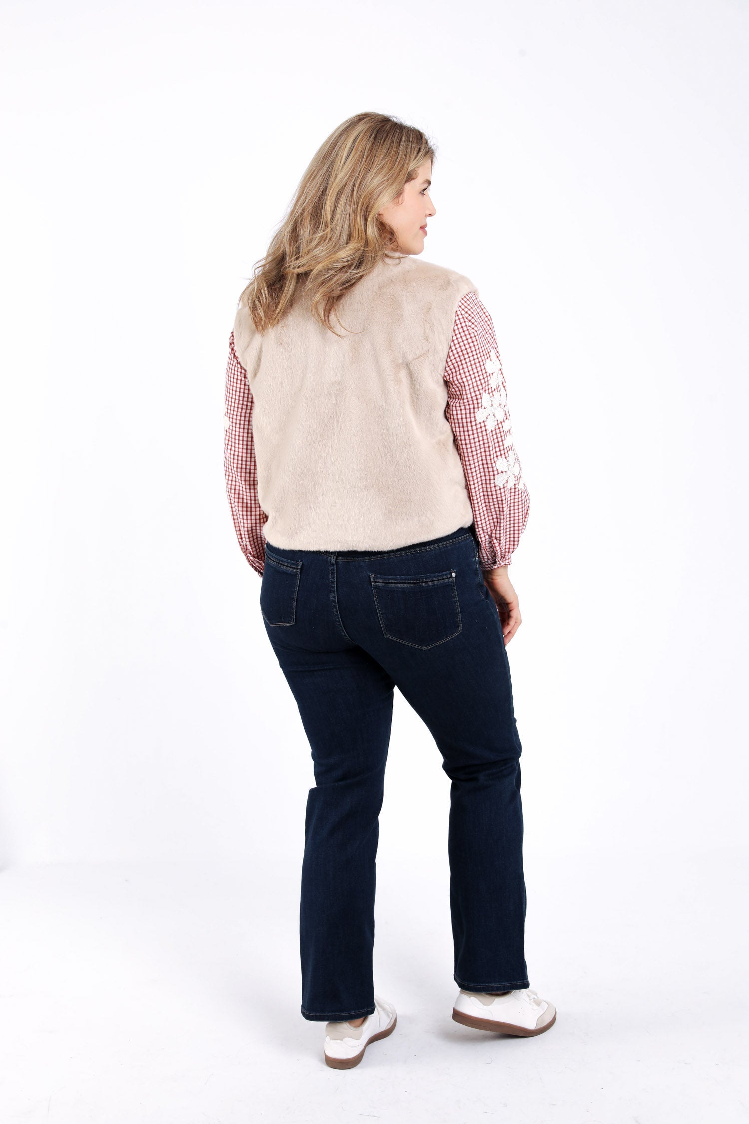 Effen gilet van imitatiebont