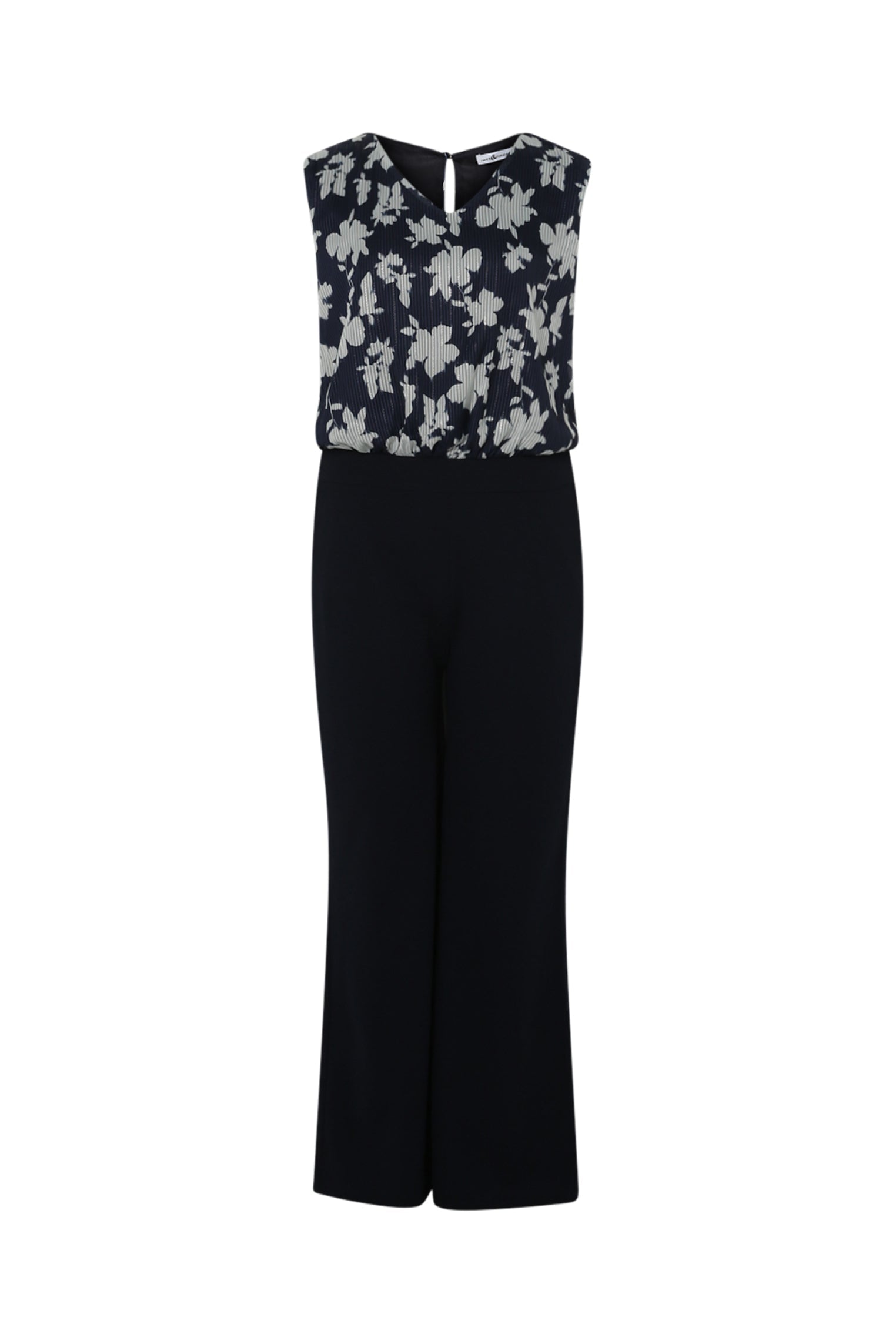 Tweedelige jumpsuit met bloemenprint en lurex