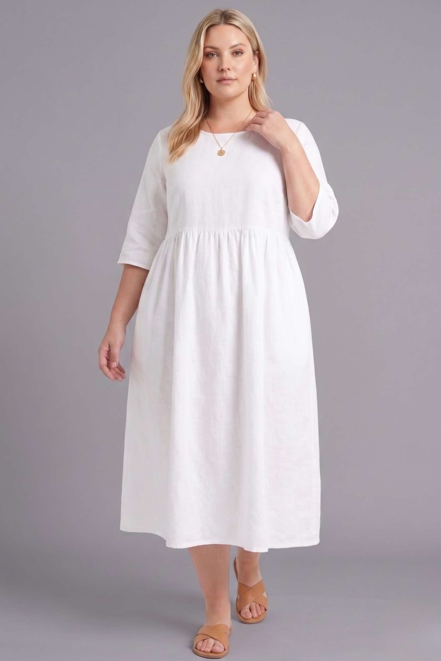 Lina | Losvallende midi jurk