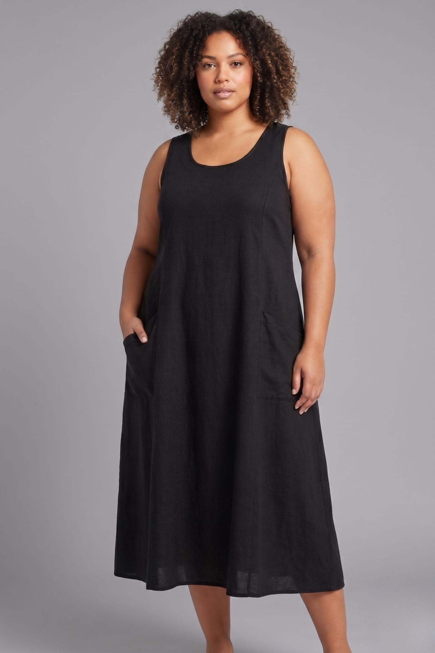 Elara | Elegante midi jurk met zakken