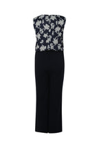 Tweedelige jumpsuit met bloemenprint en lurex