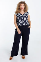 Tweedelige jumpsuit met bloemenprint en lurex