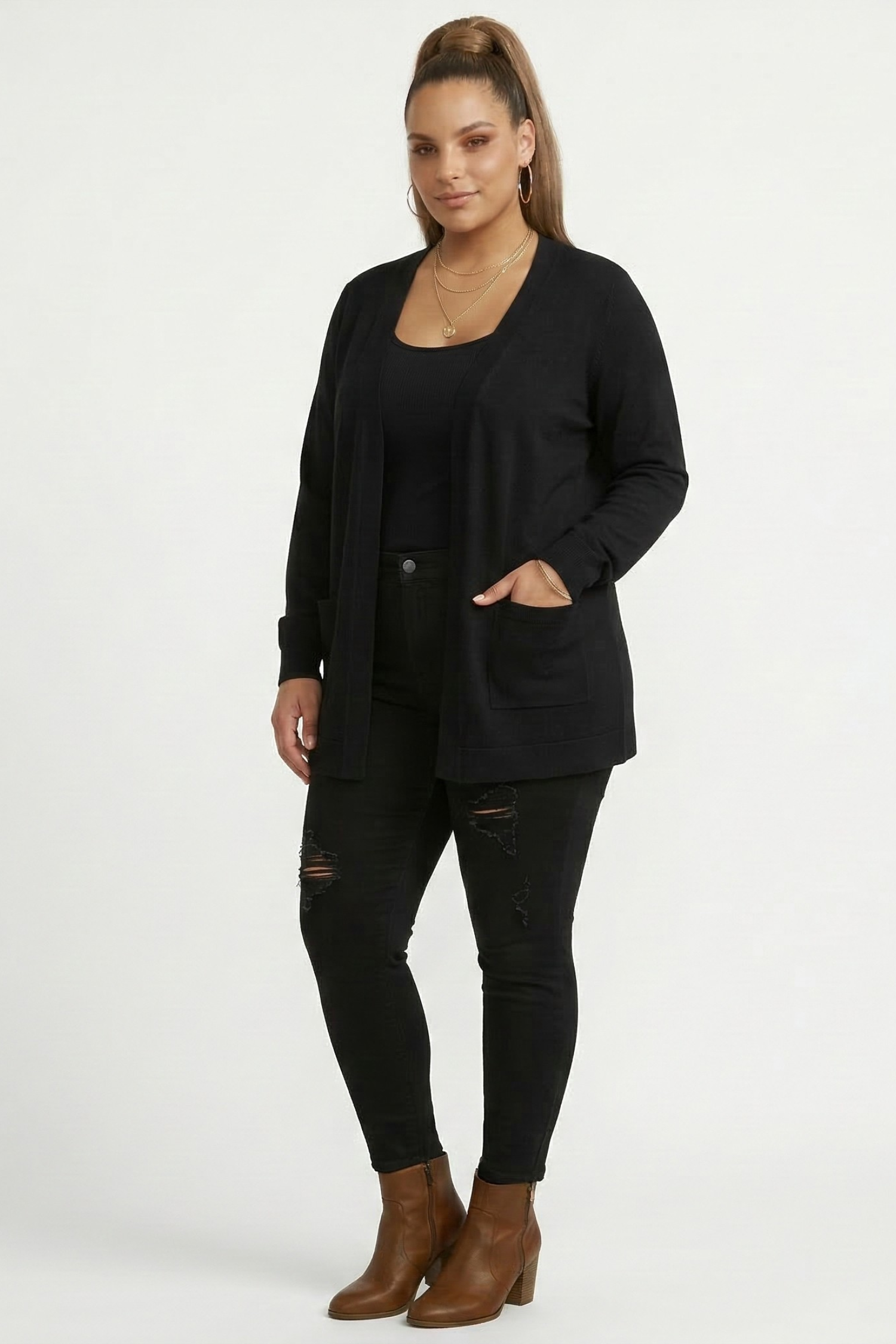 Resa | Lange cardigan met zakken